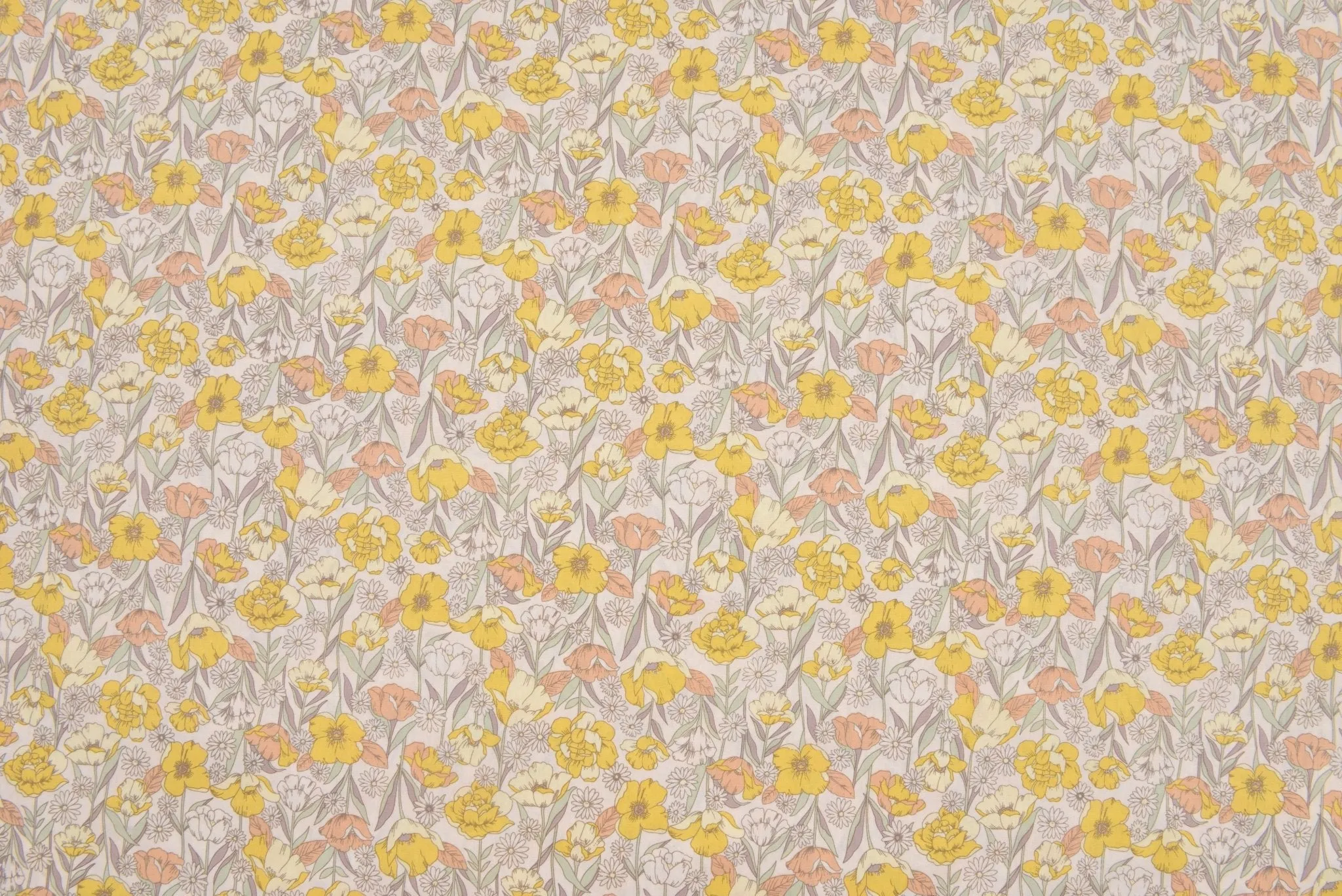 100% Cotton Loom Line Floral Fields Fabric - 108