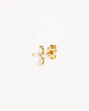 14k Solid Gold Blossom Lab-Grown Diamond Stud Earring