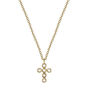 18K Gold Diamond Cross Pendant