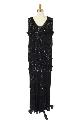 1920s Incredible Lace Bead & Sequin Gown