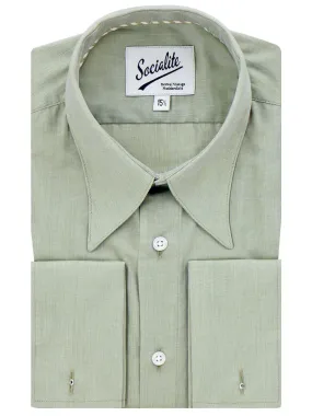 1940s Spearpoint Collar Shirt - Sage