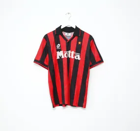 1993/94 AC MILAN Vintage Lotto Home Football Shirt Jersey (M)