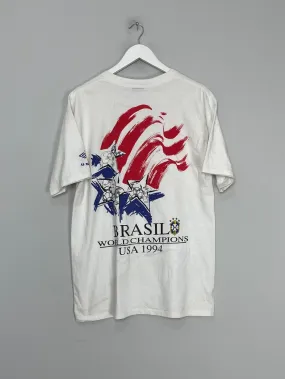 1994 USA WORLD CUP BRAZIL CHAMPIONS T-SHIRT (L) UMBRO