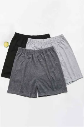 3-Pack Elastic Waist Shorts