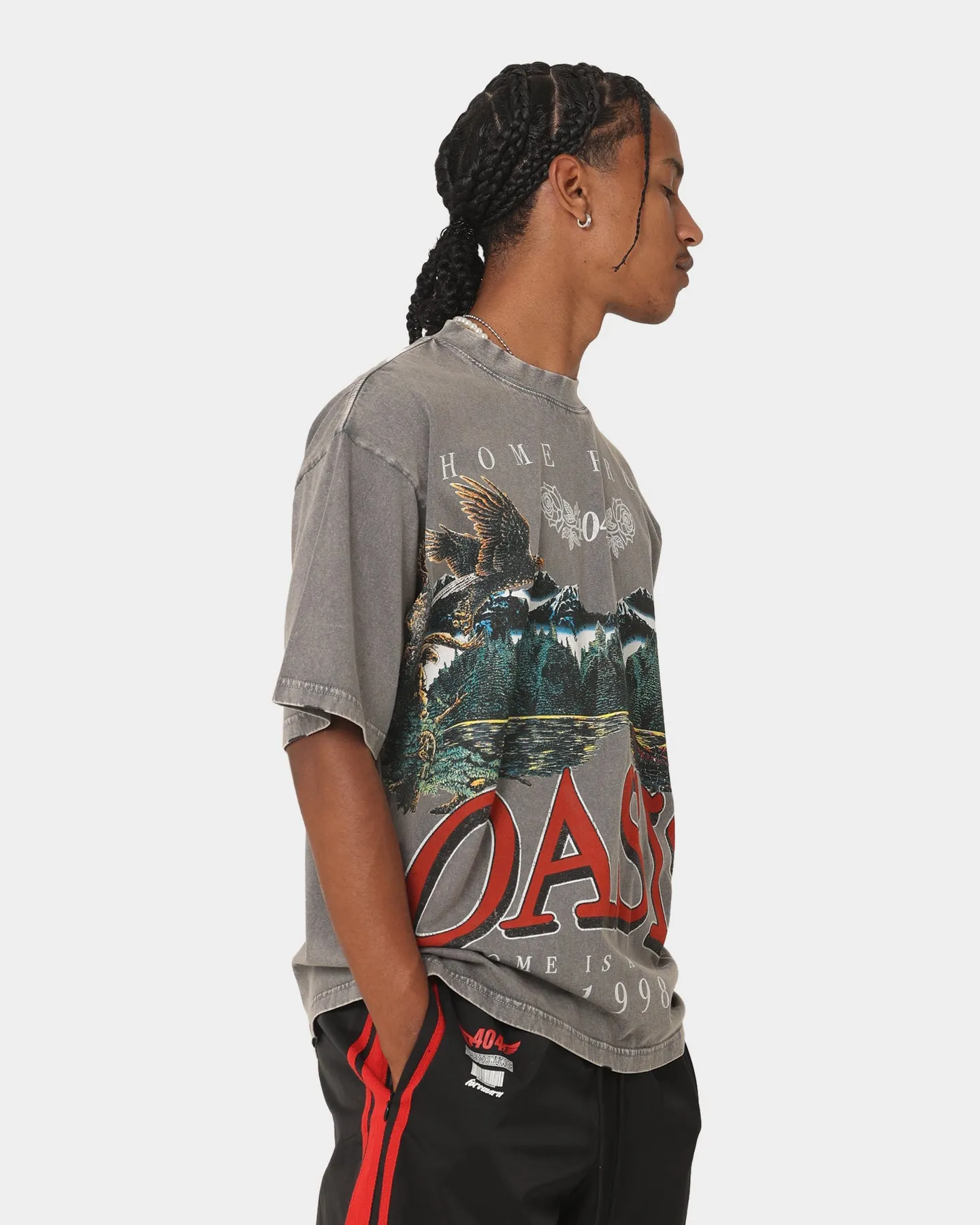 404 Oasis Vintage T-Shirt Charcoal