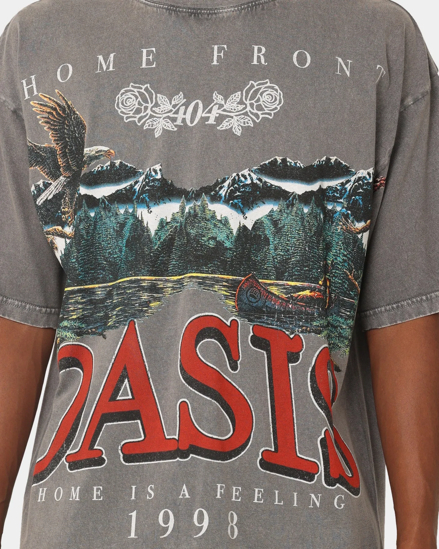 404 Oasis Vintage T-Shirt Charcoal