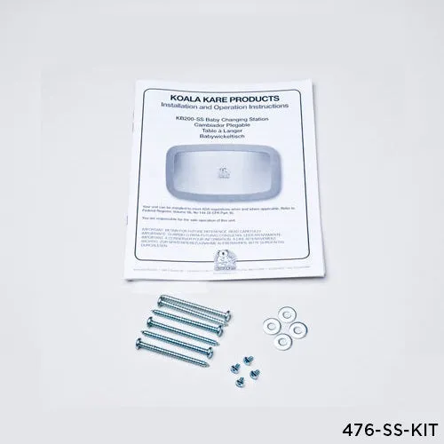 476-SS-KIT - INSTALLATION KIT for KB200-SS-Series Horizontal Changing Stations