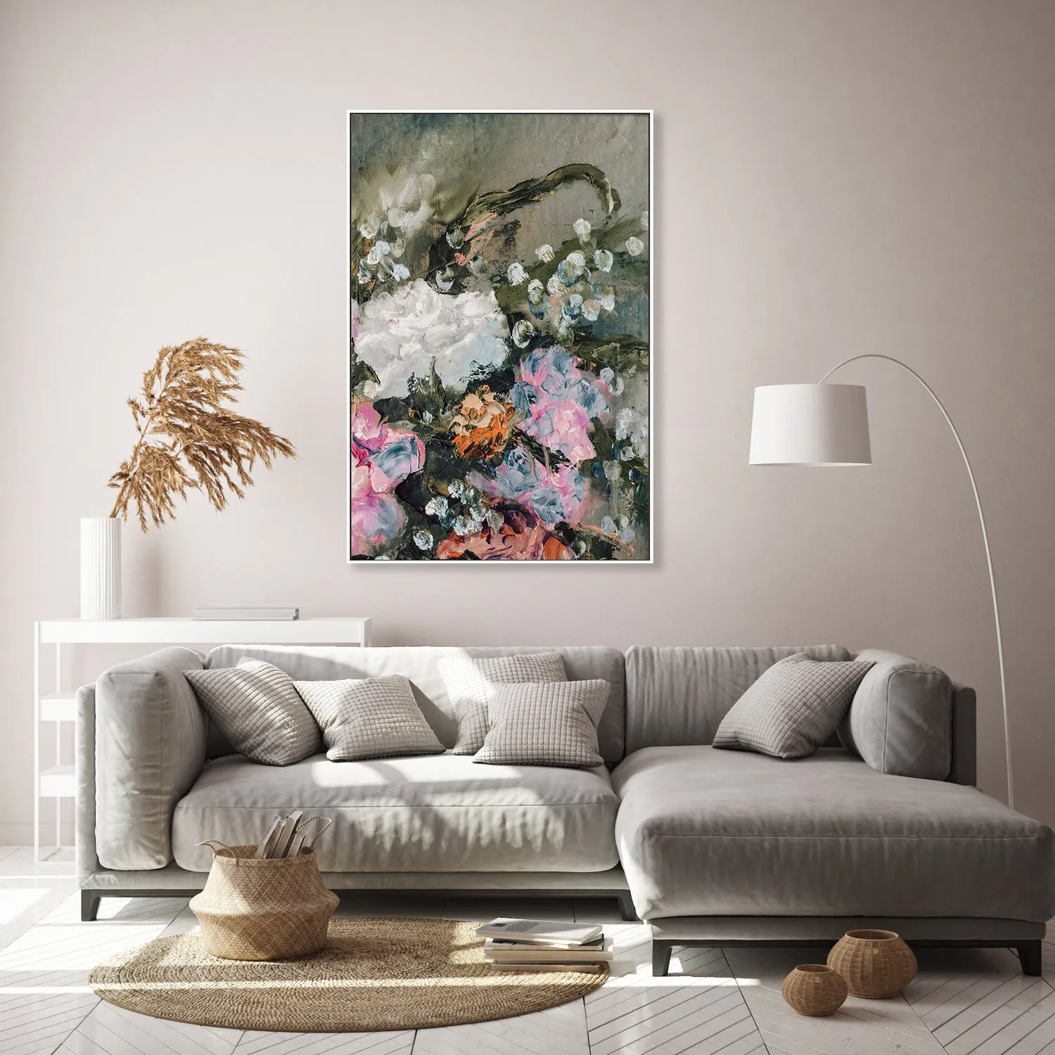 A French Provincial Bouquet, Hand-Painted Canvas