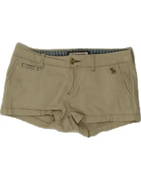 ABERCROMBIE & FITCH Womens Low Waist Hot Pants US 2 XS W32 Beige Cotton