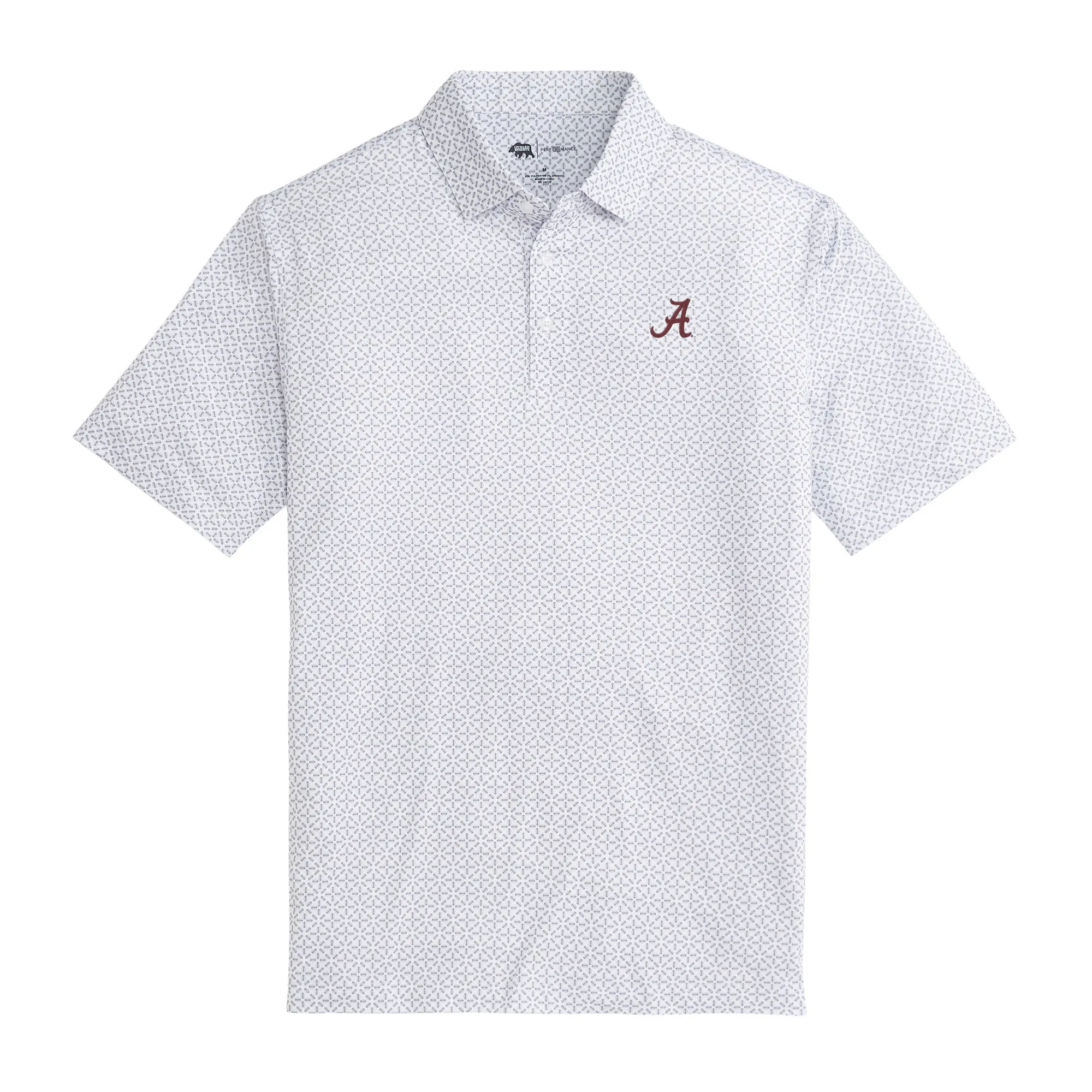 Alabama Gameday Printed Performance Polo - White