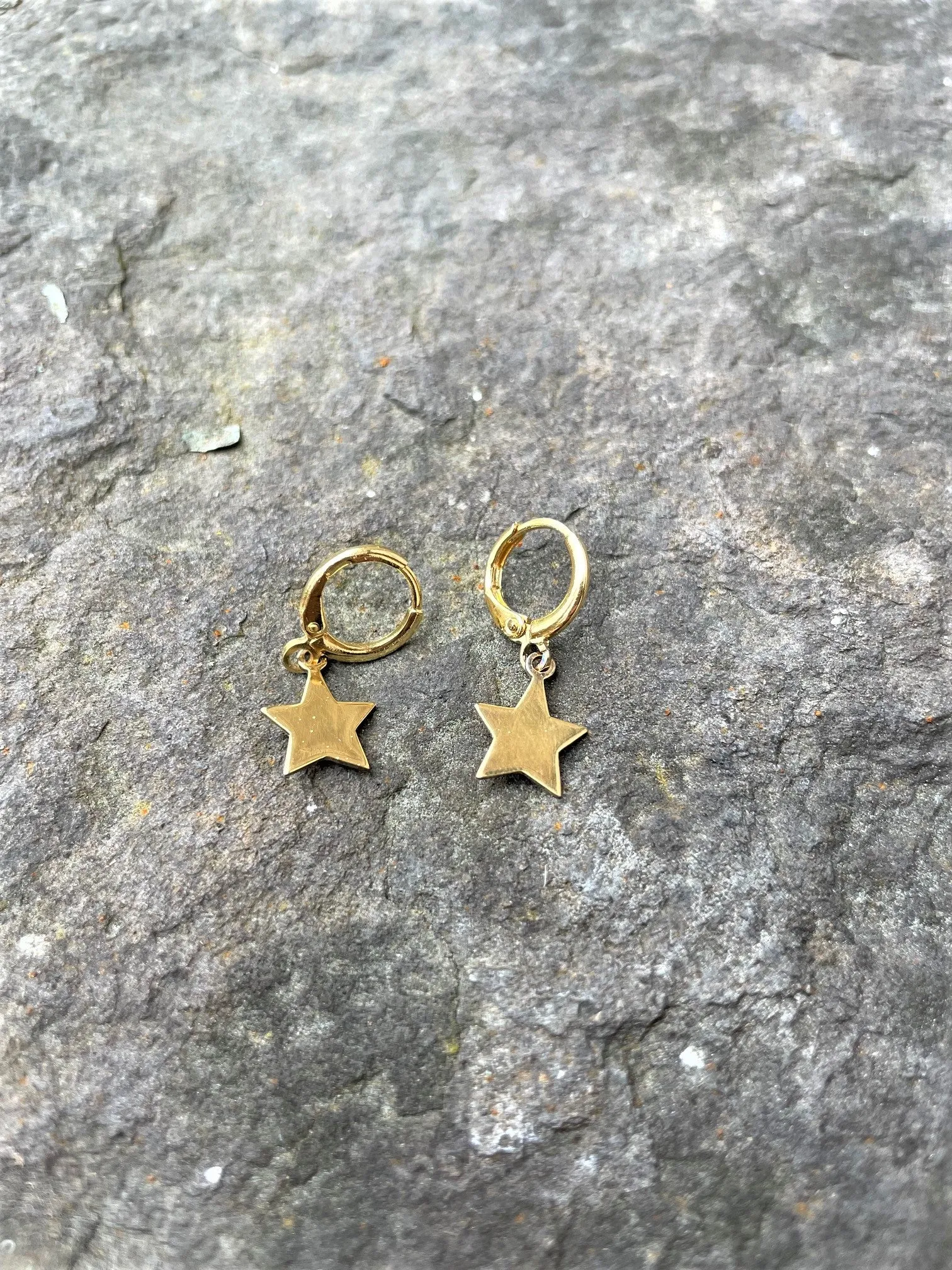 Alice Rose Jewellery - Star Hoops Gold