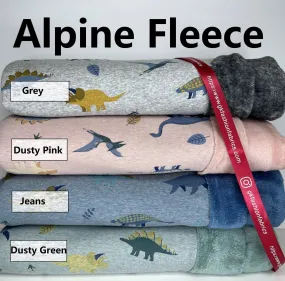 Alpine Fleece Dinosaur Print  Fabric