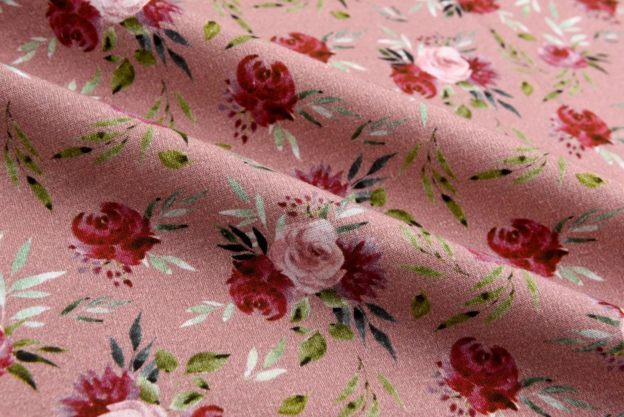 Alpine Fleece Roses Print Fabric- 5003