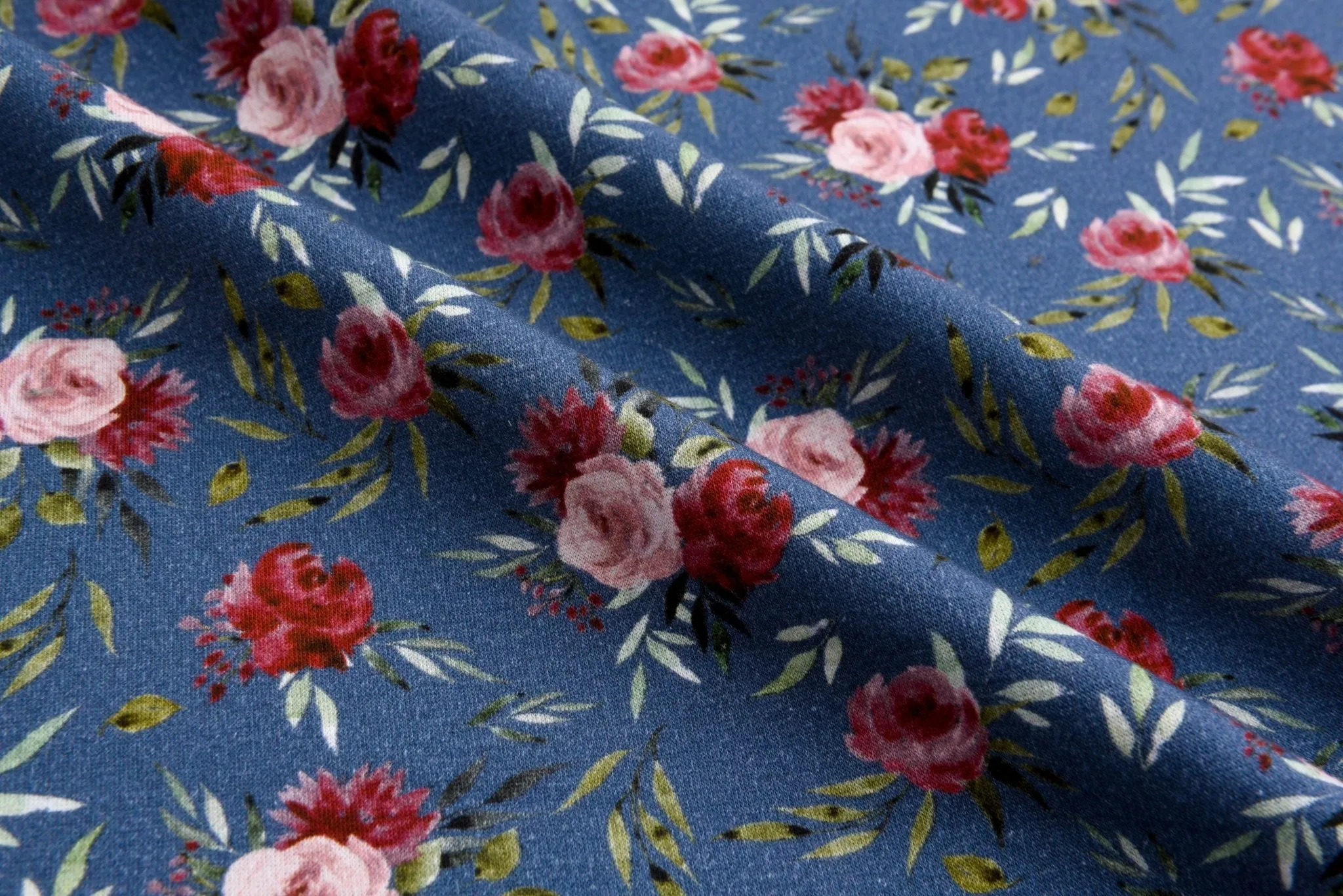 Alpine Fleece Roses Print Fabric- 5003