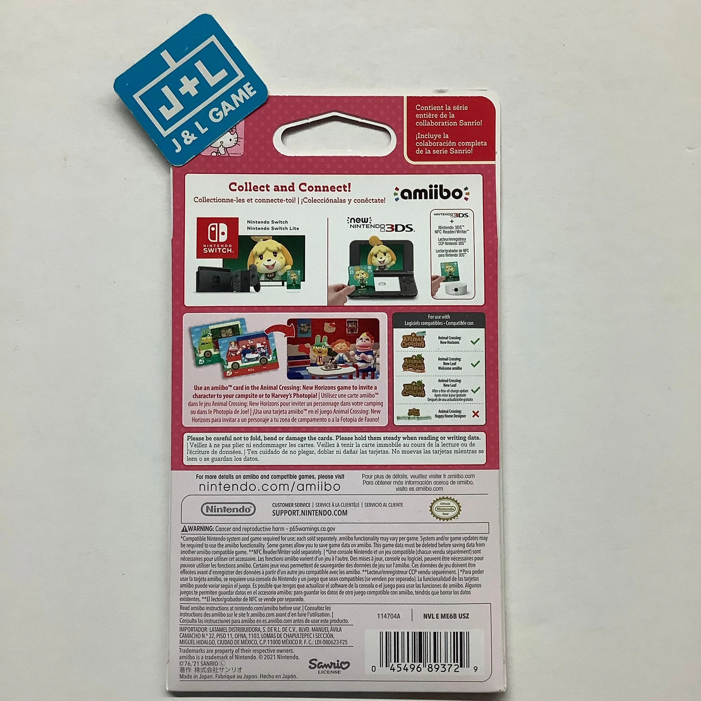 Animal Crossing Cards - Sanrio Collaboration Pack (Pack of 6 cards) - Nintendo Amiibo