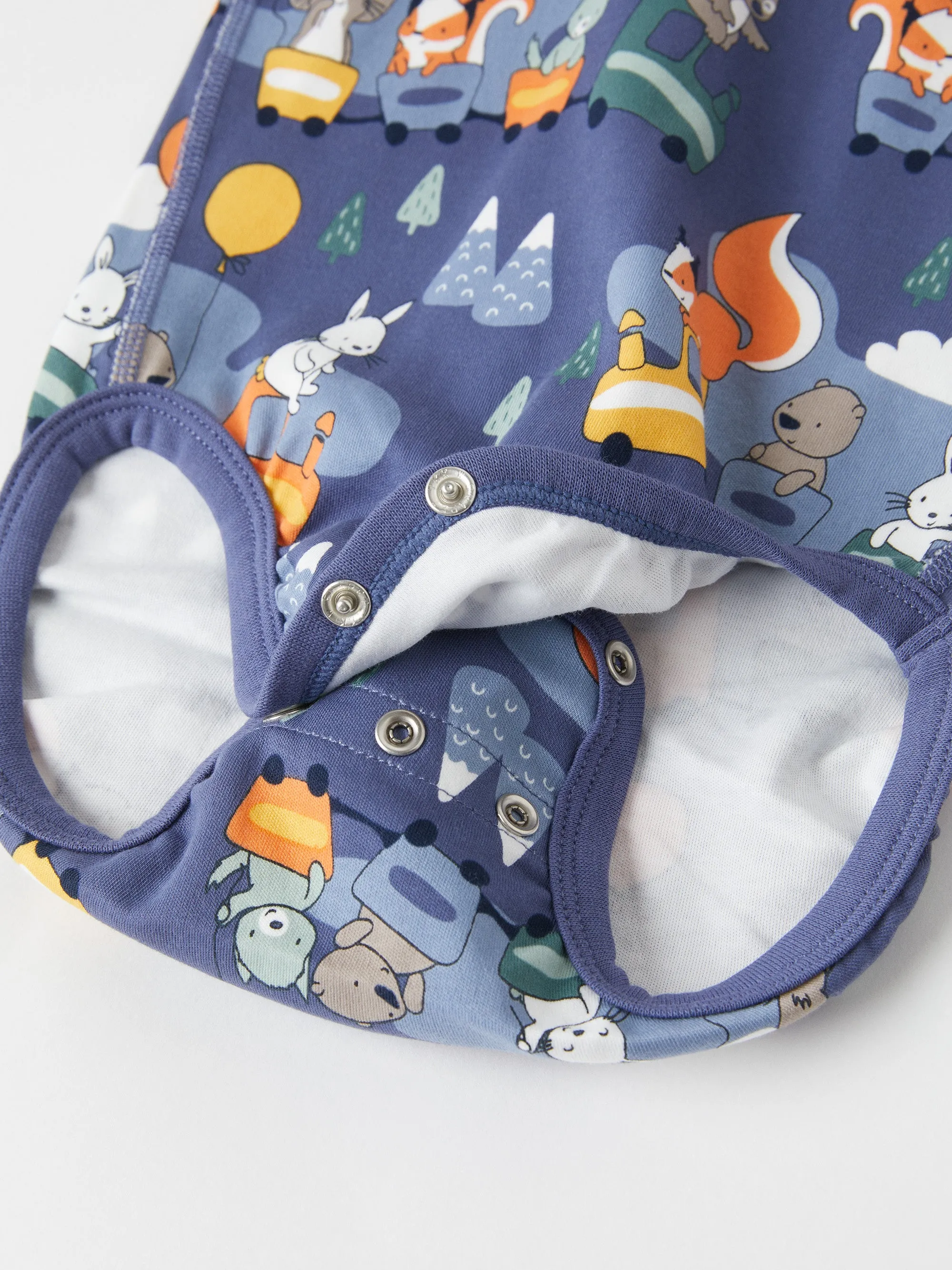 Animal Train Babygrow