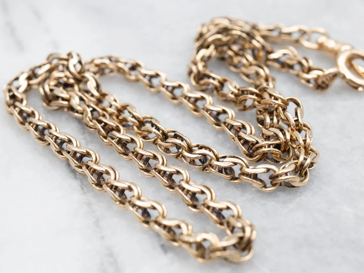 Antique Gold Woven Link Chain