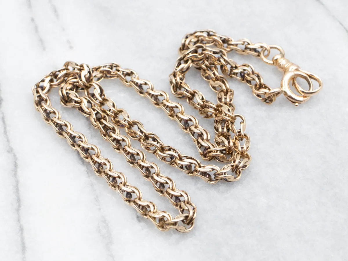 Antique Gold Woven Link Chain