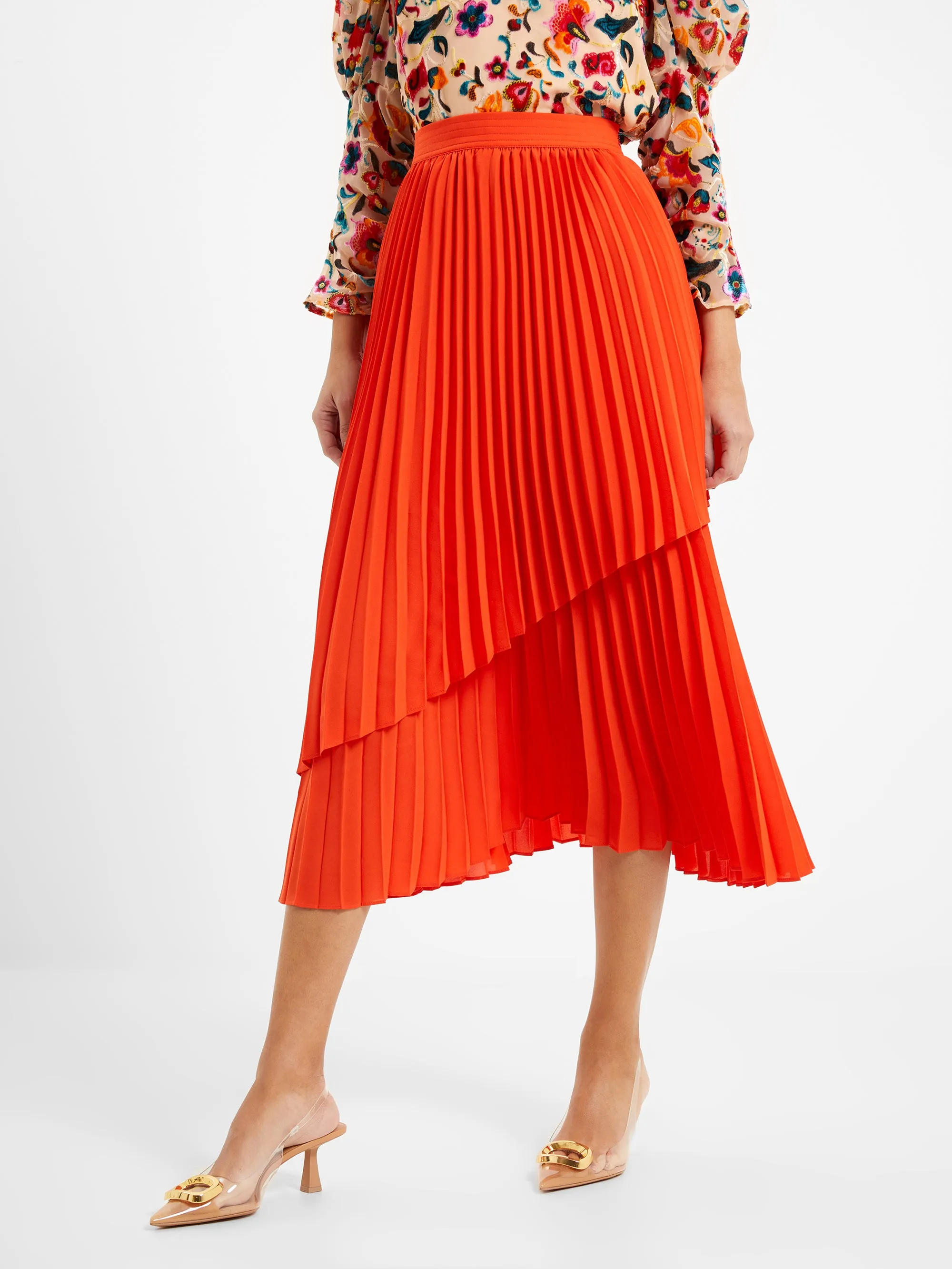 Arie Pleated Midi Skirt