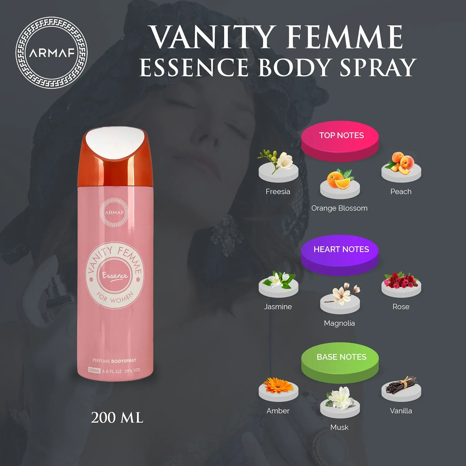 Armaf Vanity Femme Essence Perfume Body Spray For Women 200ML