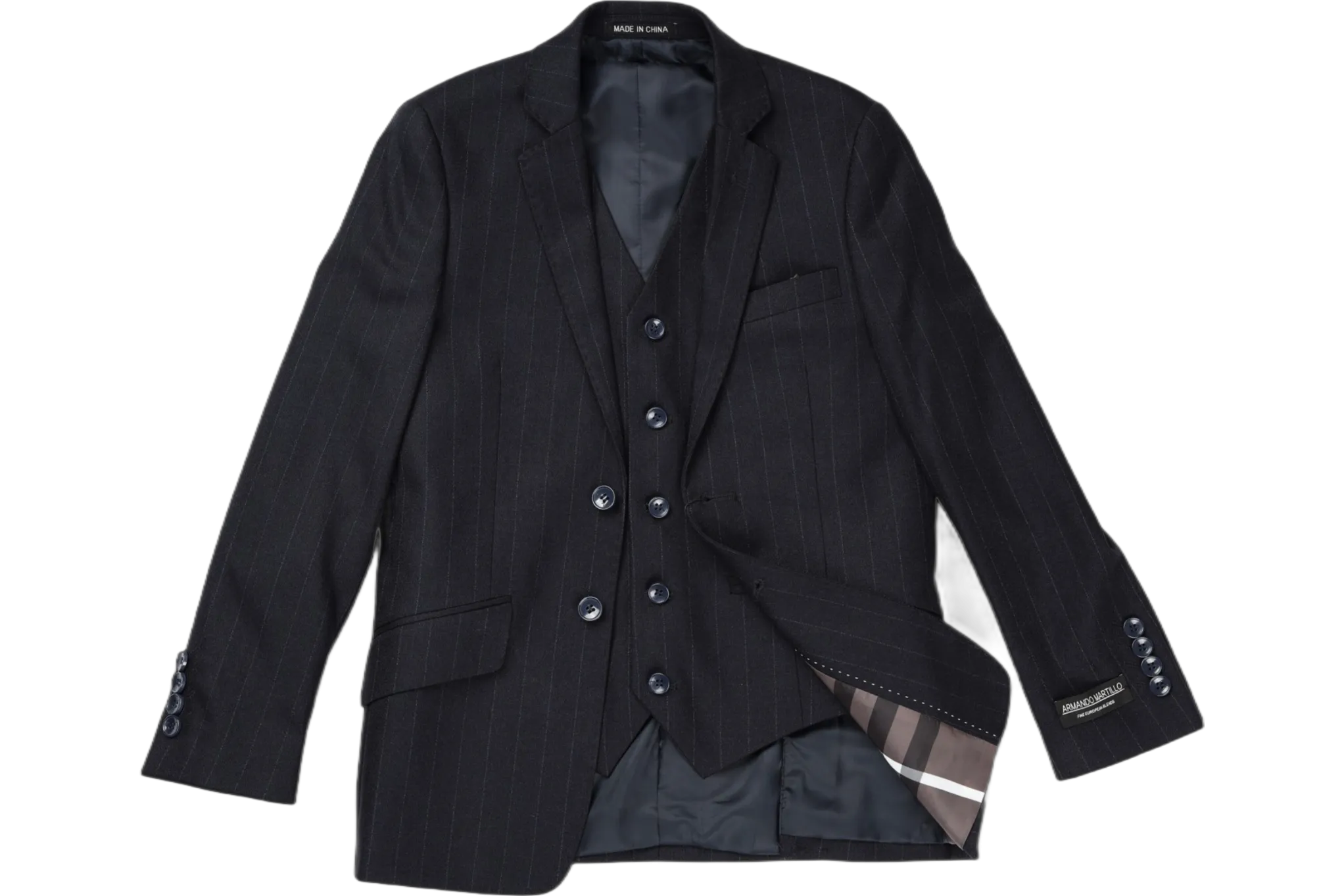 Armando Martillo Black Designed Boys 3pc Suit pv32