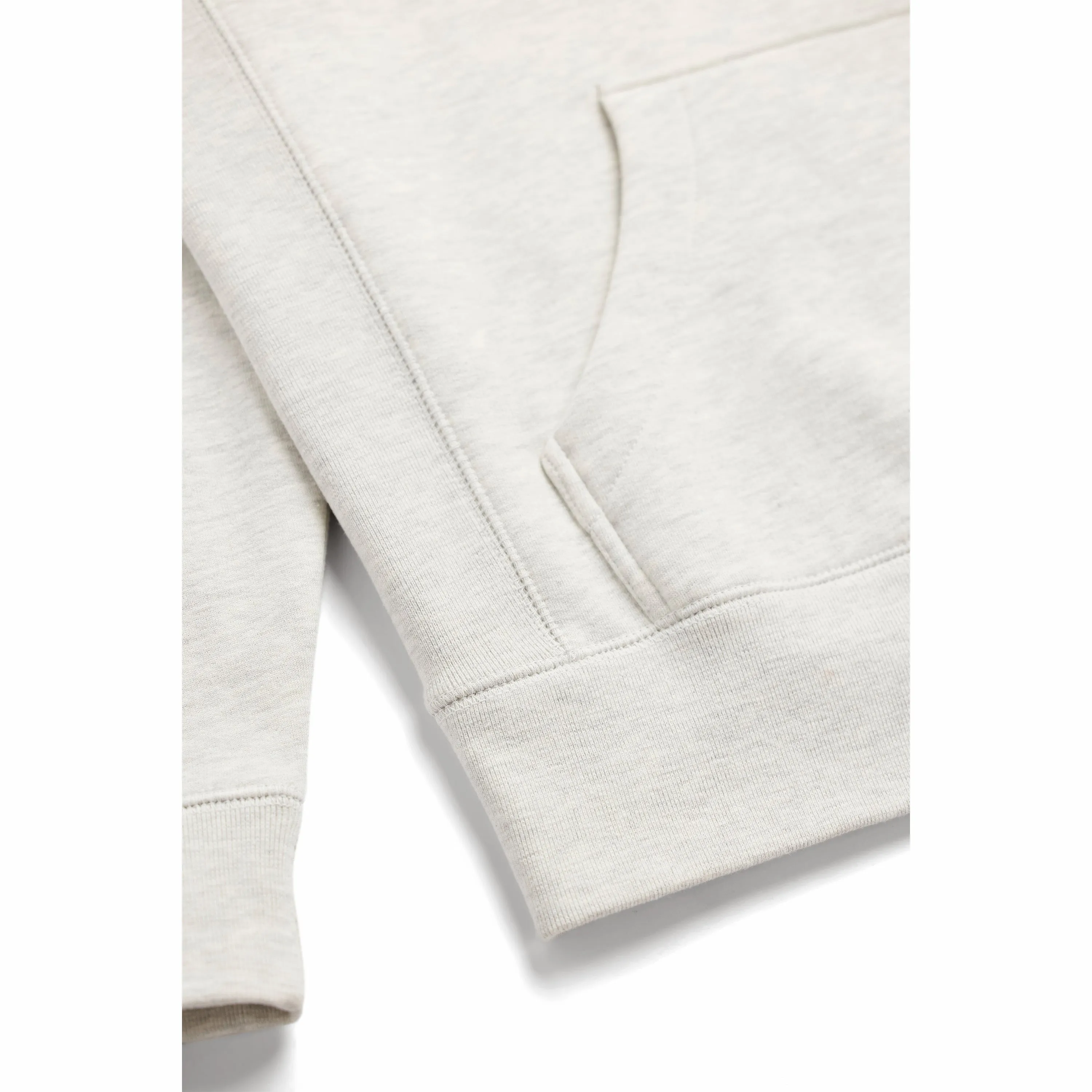 Ash Heather Organic Cotton Hooded Sweatshirt