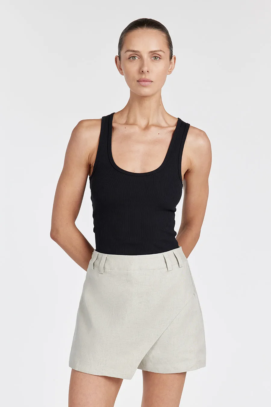 ASTER CHALK LINEN SKORT