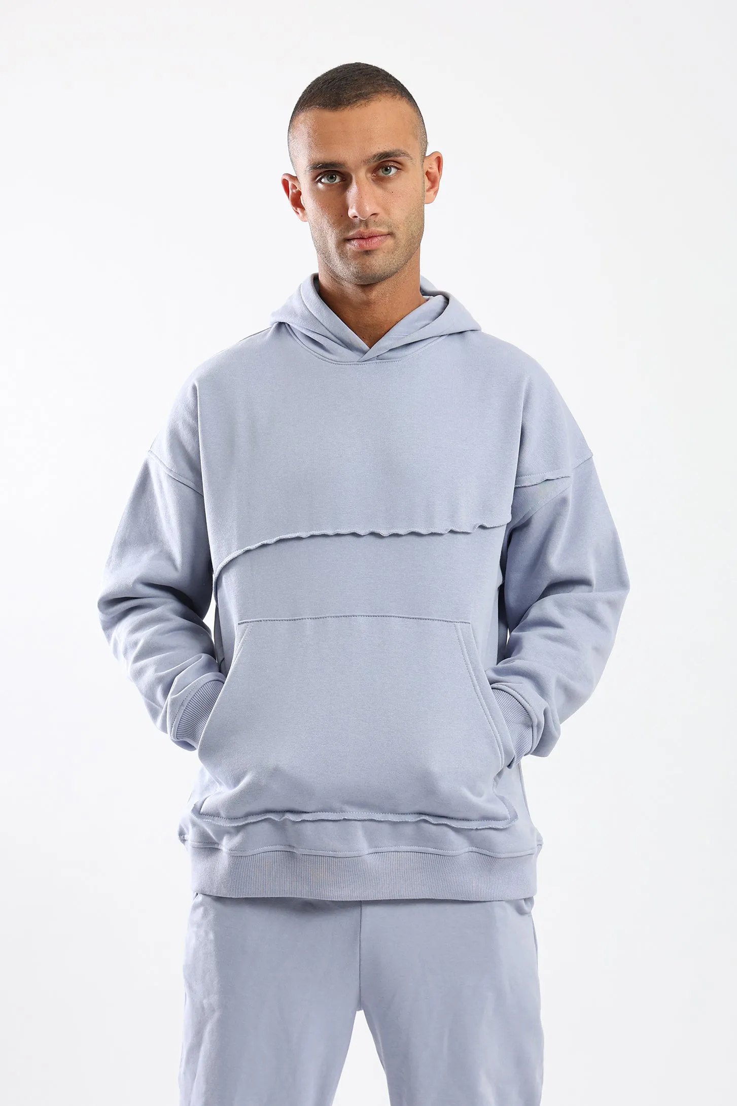 ASYMMETRICAL HOODIE - GREY