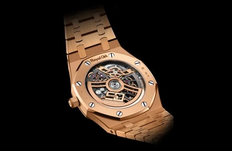 Audemars Piguet Royal Oak Jumbo "Jumbo" Extra-Thin Squelette Rose Gold "50th Anniversary" Reference # 16204OR.OO.1240OR.01