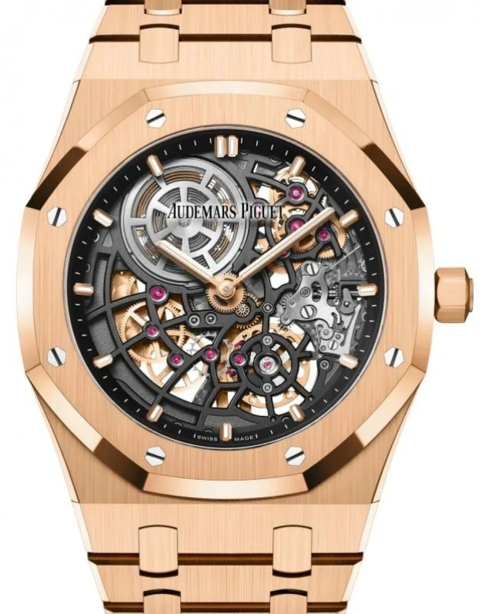 Audemars Piguet Royal Oak Jumbo "Jumbo" Extra-Thin Squelette Rose Gold "50th Anniversary" Reference # 16204OR.OO.1240OR.01