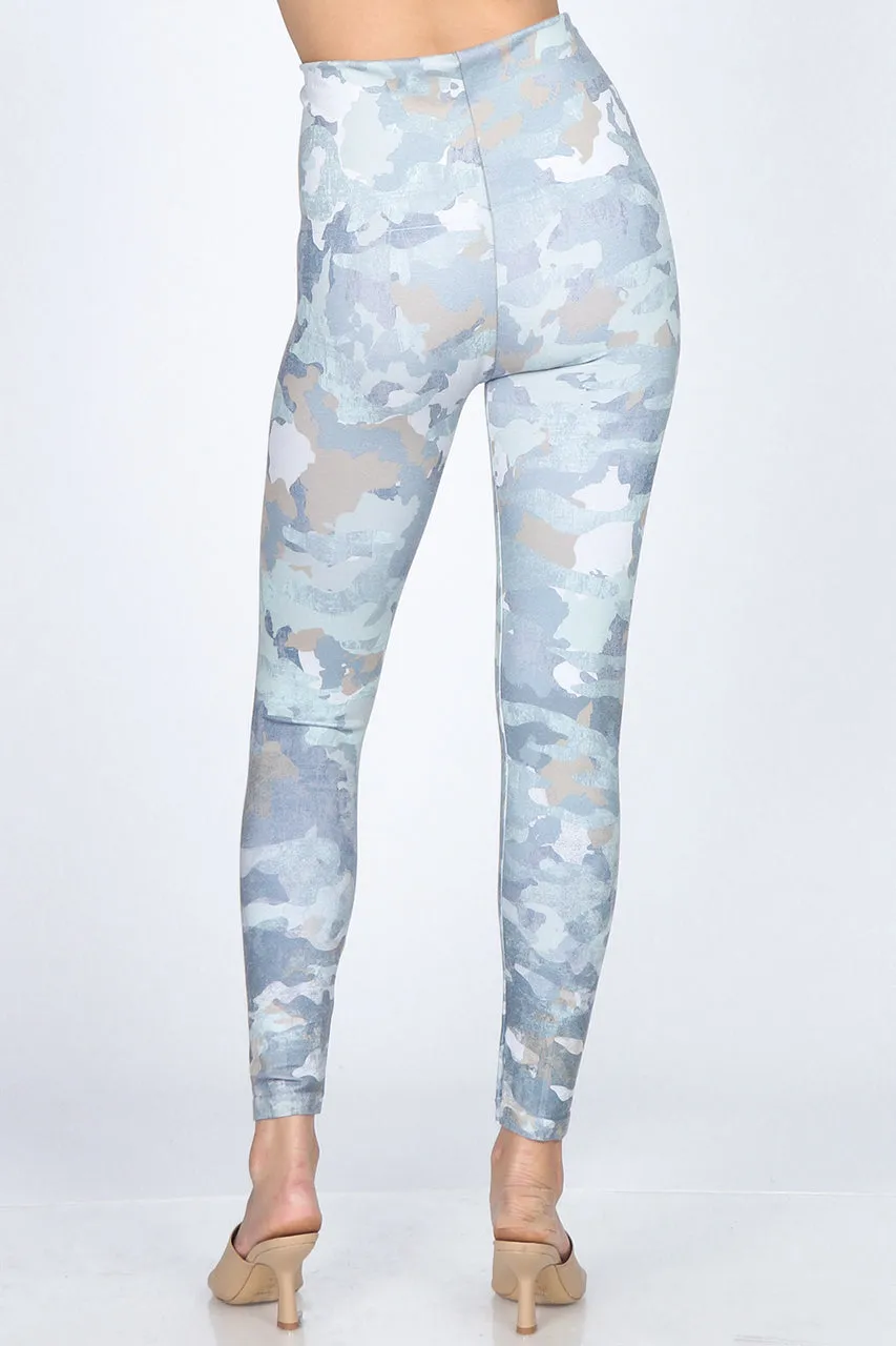 B4292EG High Waist Full Length Legging Distressed Camo