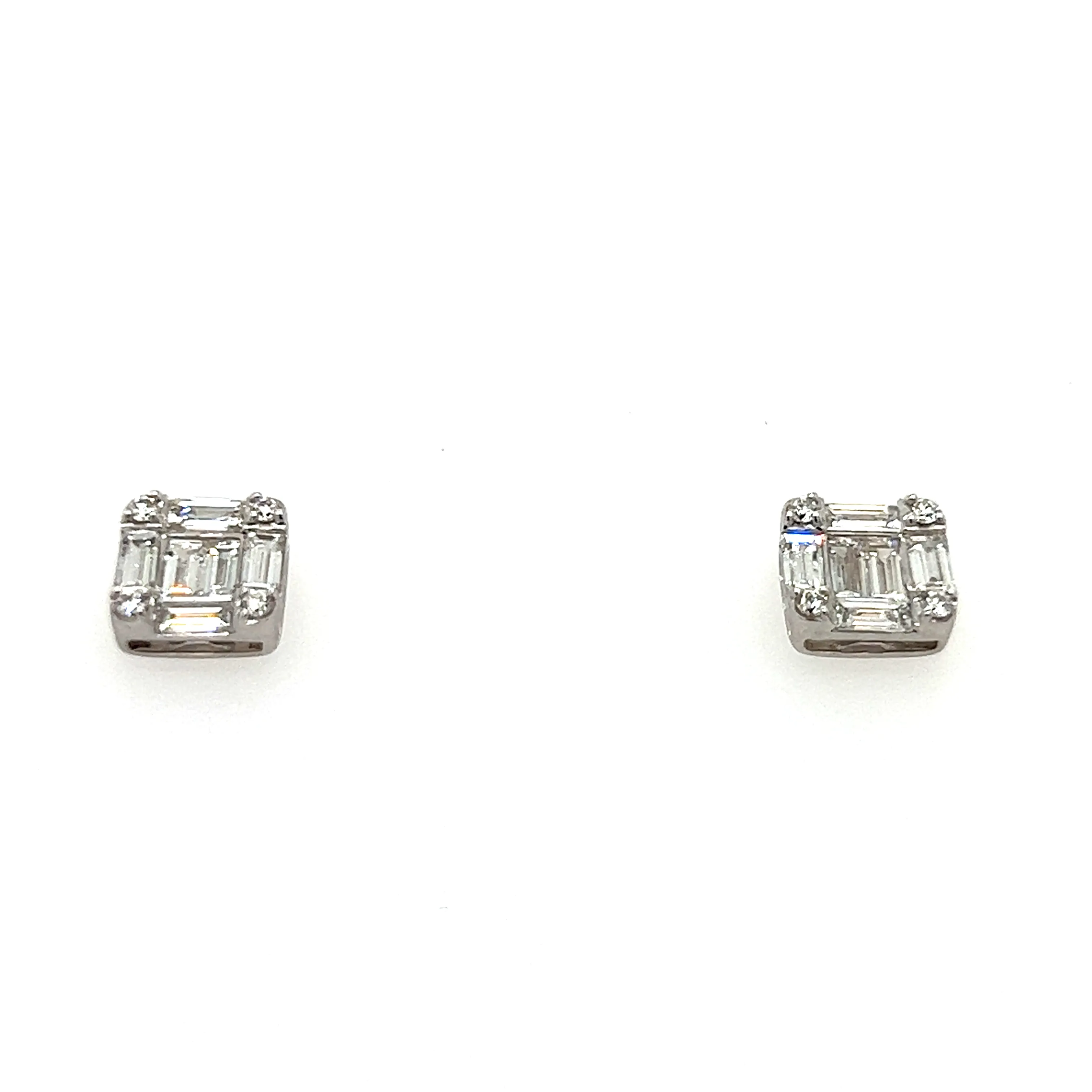 Baguette Cut Diamond Earrings