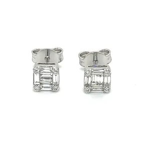 Baguette Cut Diamond Earrings