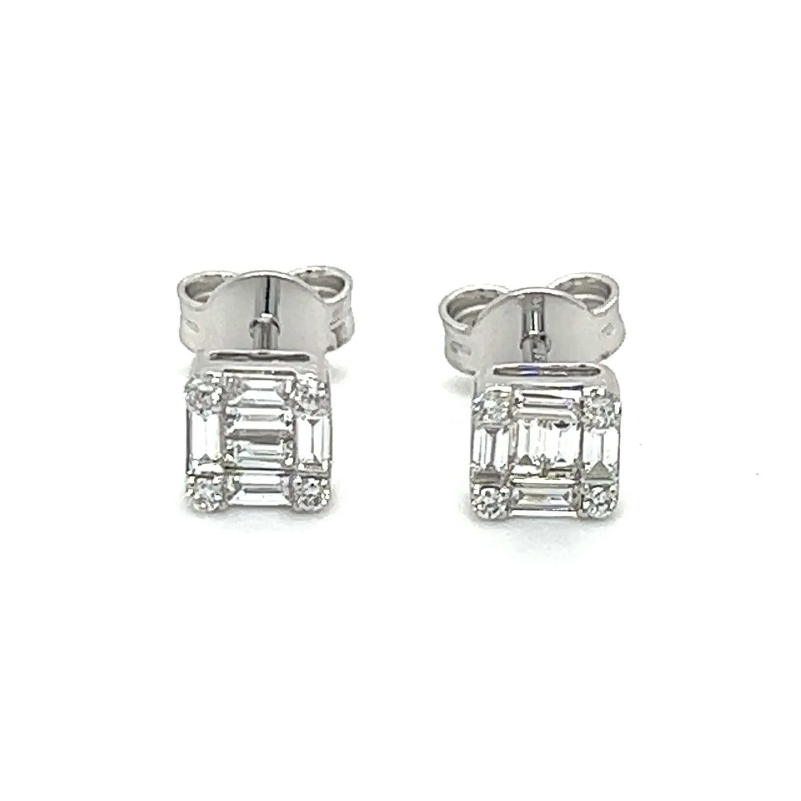 Baguette Cut Diamond Earrings