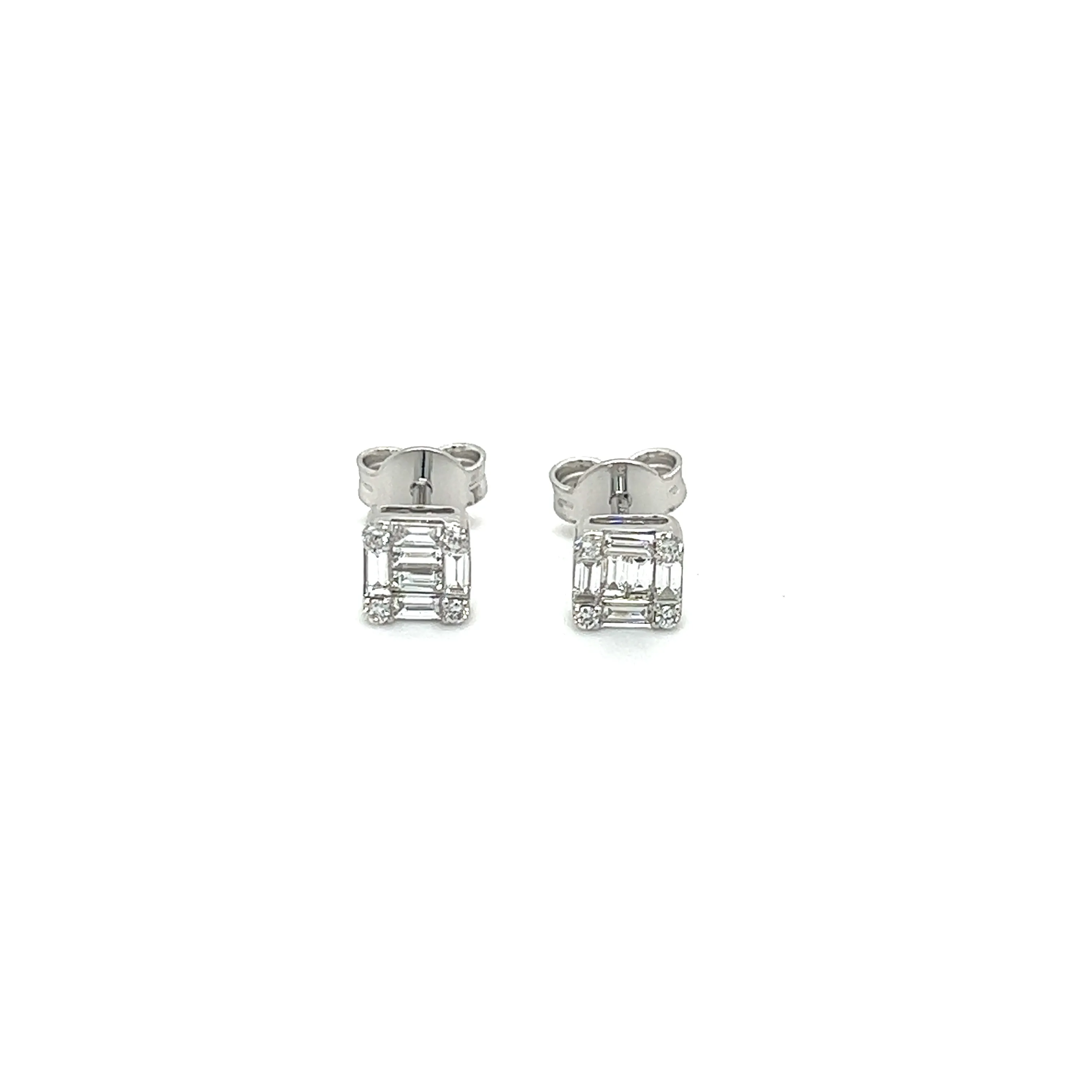 Baguette Cut Diamond Earrings