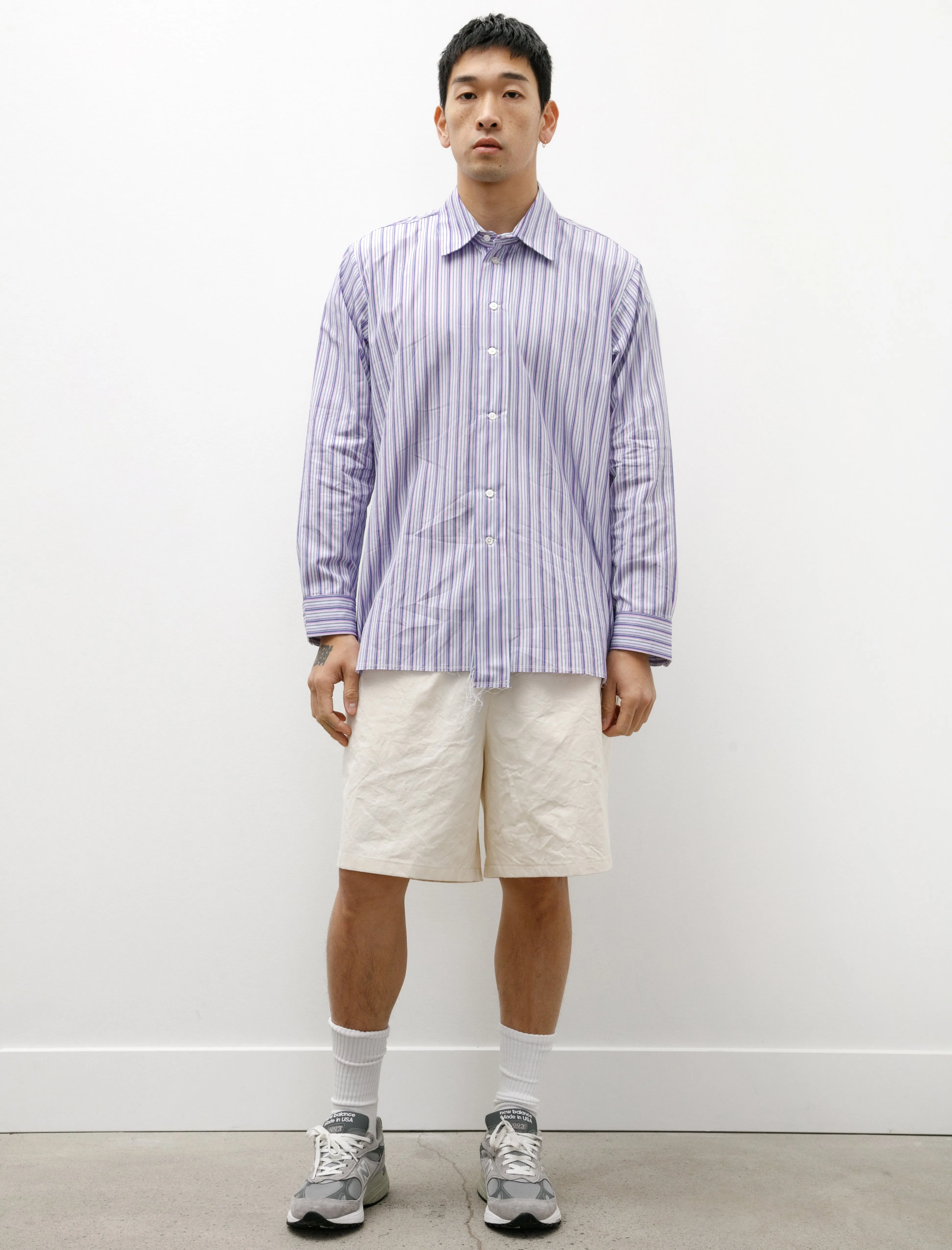 Basic Shirt Shirting Purple Stripe