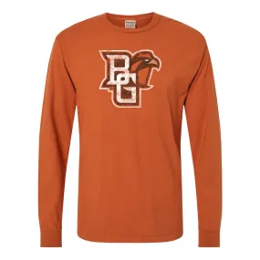 BGSU Distressed Primary Logo CW Long Sleeve - Texas Orange