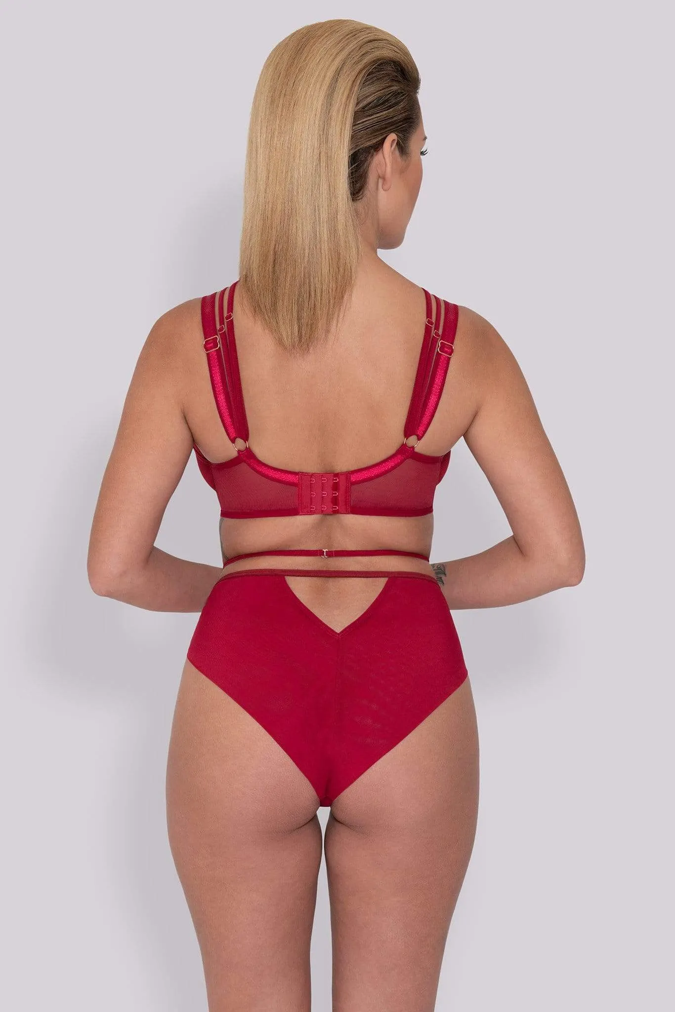 Black Magic High Waist Red Brazilian Brief