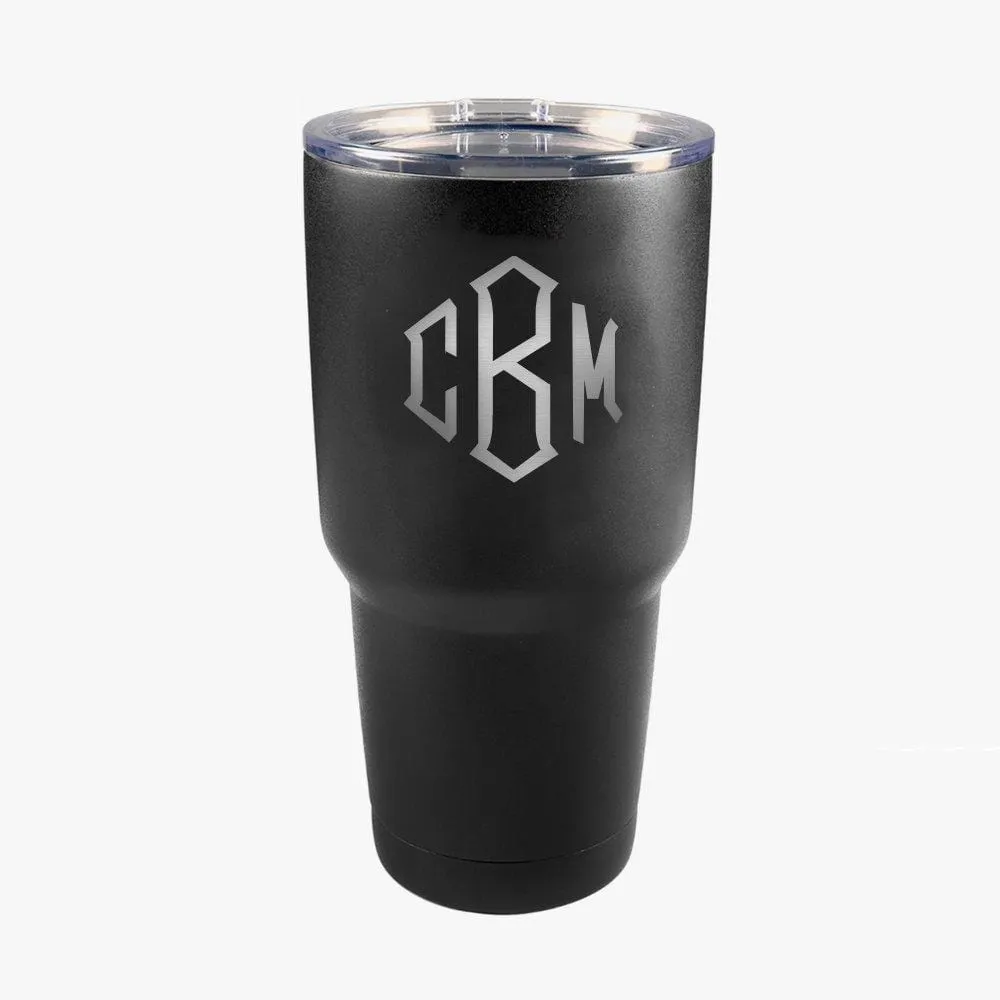 Block Monogram 20 oz Colored Coffee Tumbler w/Clear Lid