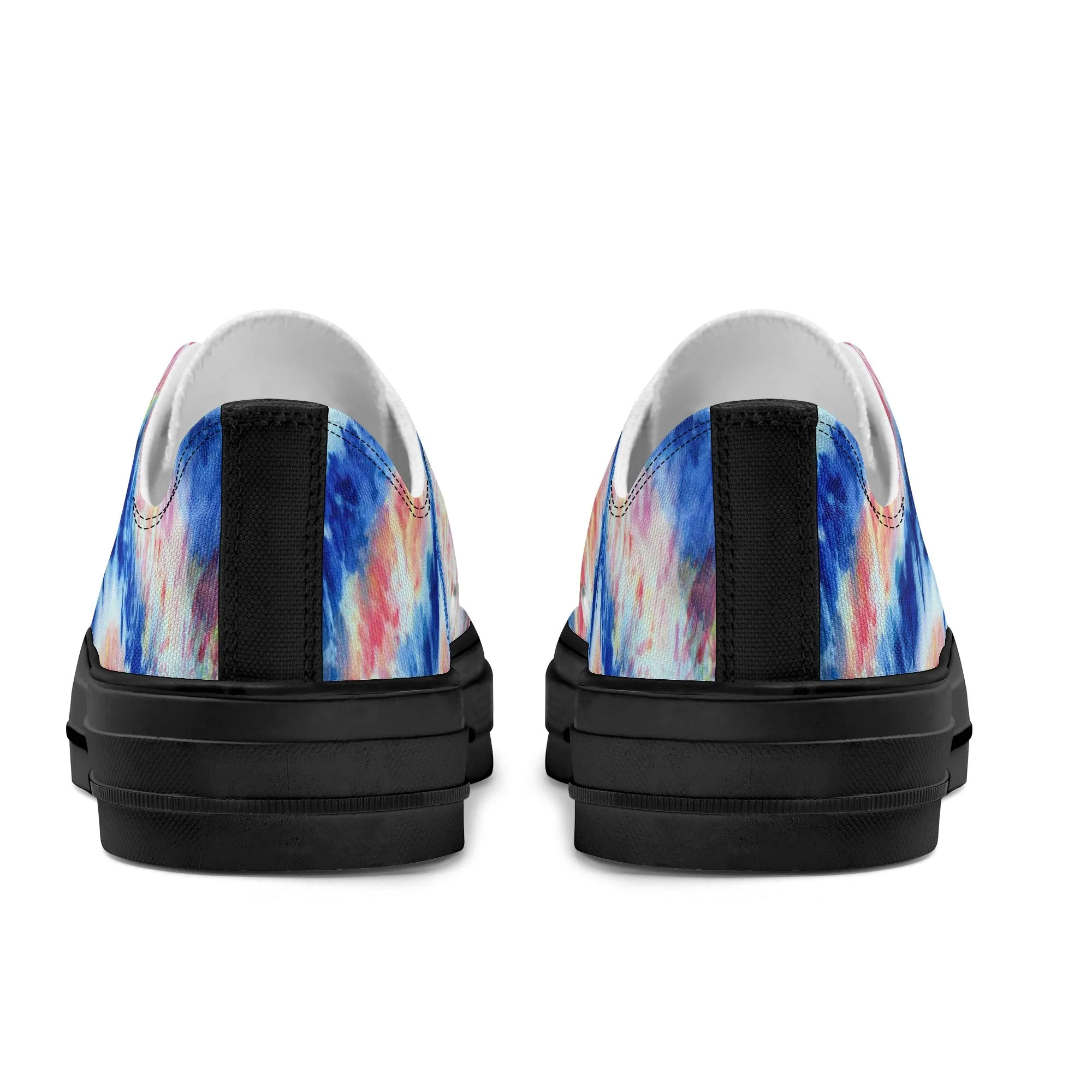 Blue and Red Tie Dye Pattern - Mens Classic Low Top Canvas Shoes for Footwear Lovers