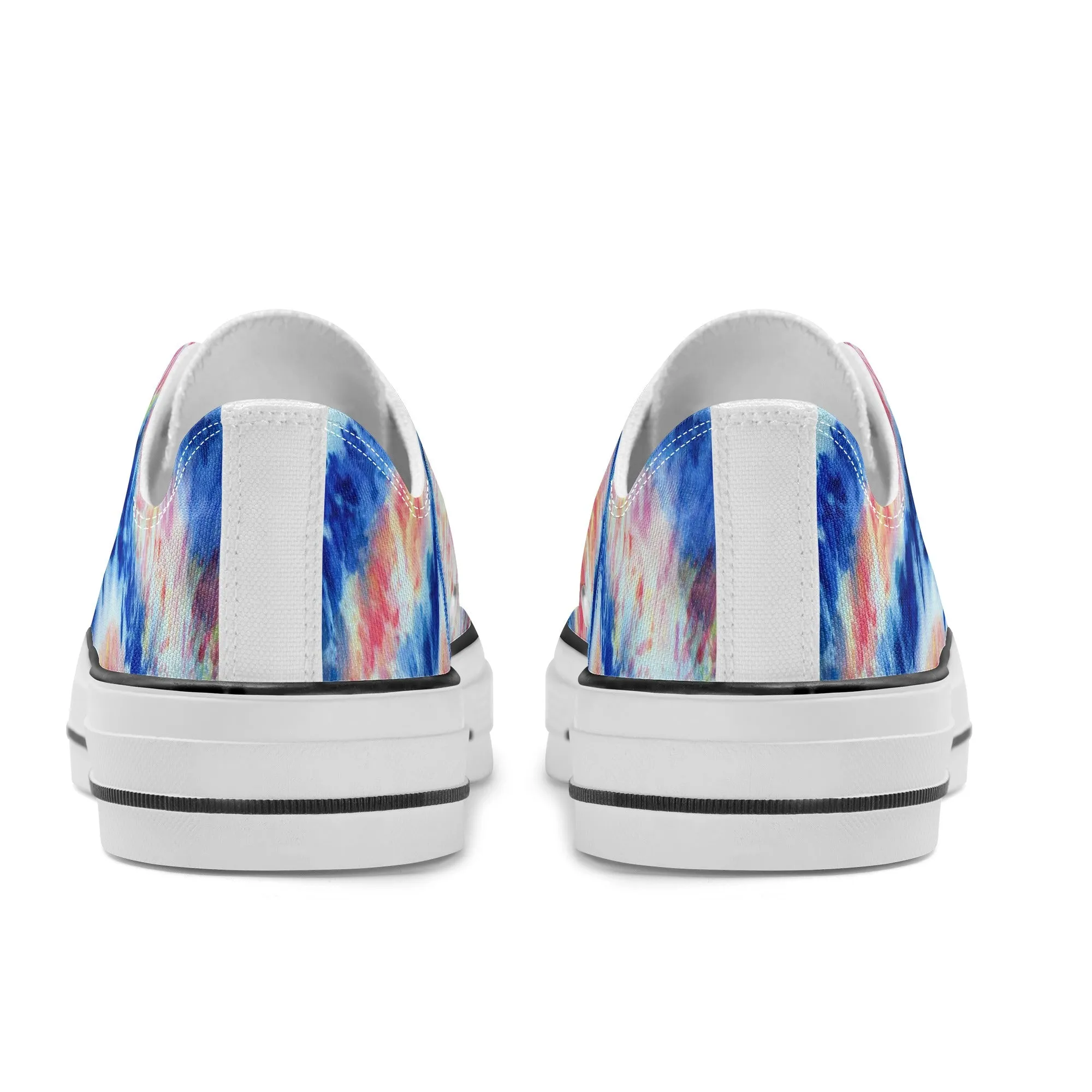 Blue and Red Tie Dye Pattern - Mens Classic Low Top Canvas Shoes for Footwear Lovers