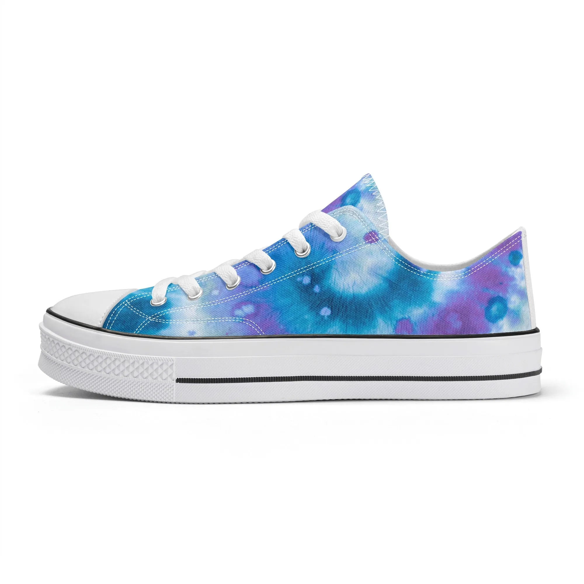 Blue Tie Dye Pattern - Mens Classic Low Top Canvas Shoes for Footwear Lovers