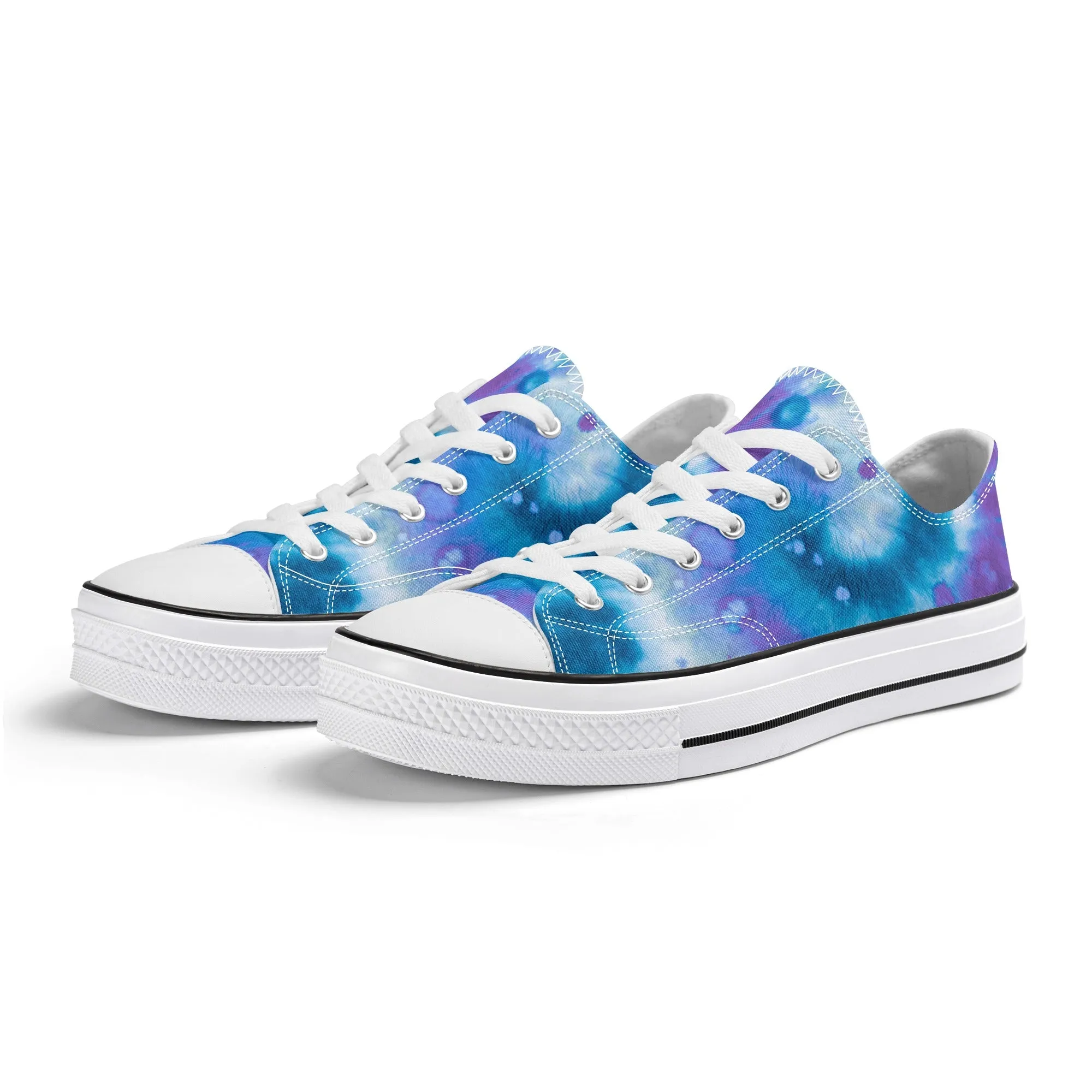 Blue Tie Dye Pattern - Mens Classic Low Top Canvas Shoes for Footwear Lovers