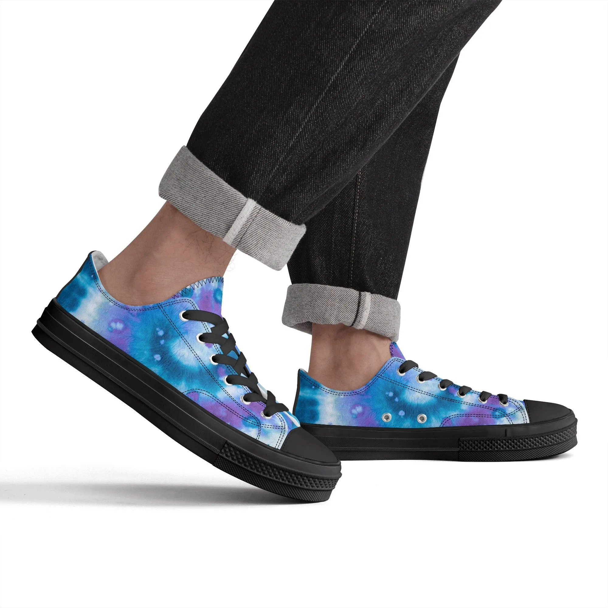 Blue Tie Dye Pattern - Mens Classic Low Top Canvas Shoes for Footwear Lovers