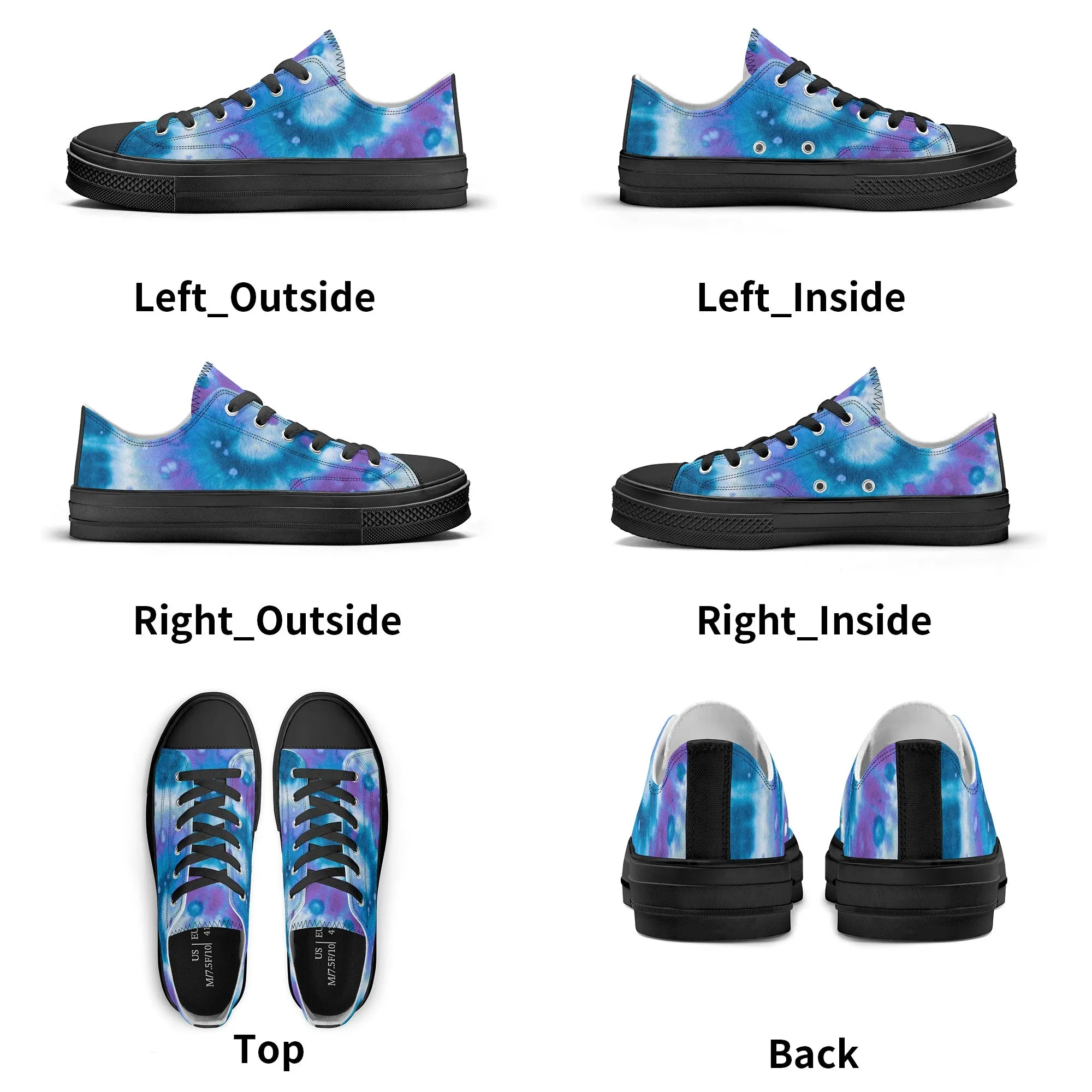 Blue Tie Dye Pattern - Mens Classic Low Top Canvas Shoes for Footwear Lovers