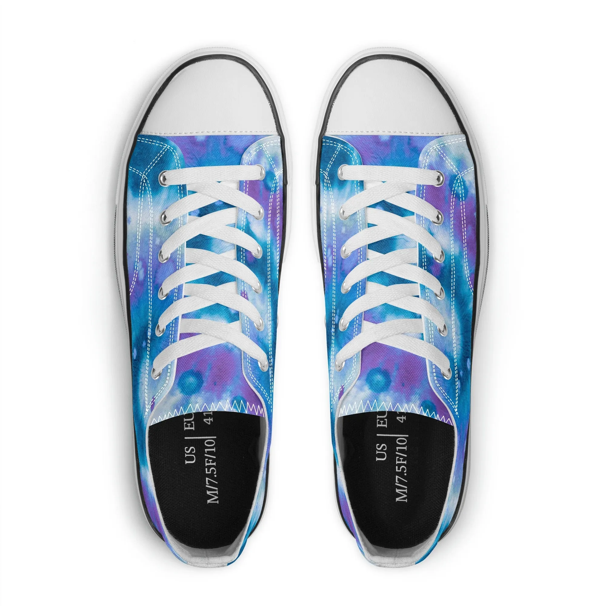 Blue Tie Dye Pattern - Mens Classic Low Top Canvas Shoes for Footwear Lovers