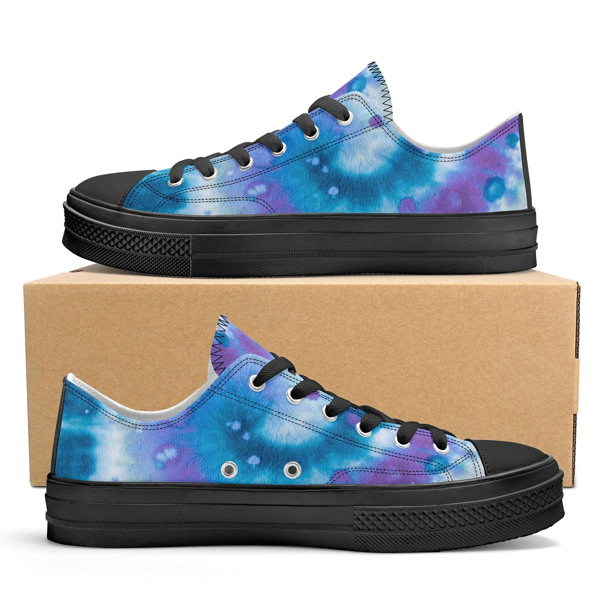 Blue Tie Dye Pattern - Mens Classic Low Top Canvas Shoes for Footwear Lovers