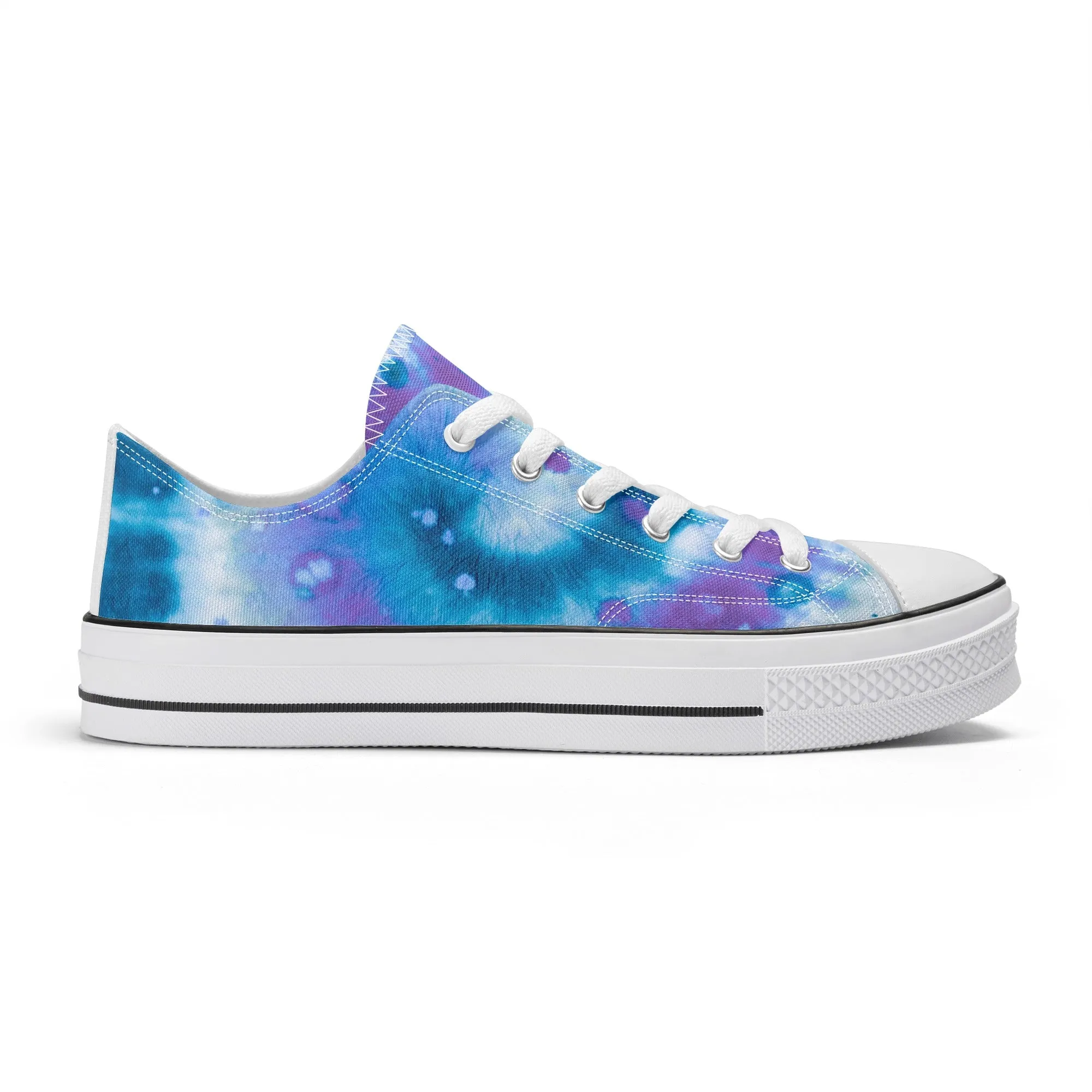 Blue Tie Dye Pattern - Mens Classic Low Top Canvas Shoes for Footwear Lovers