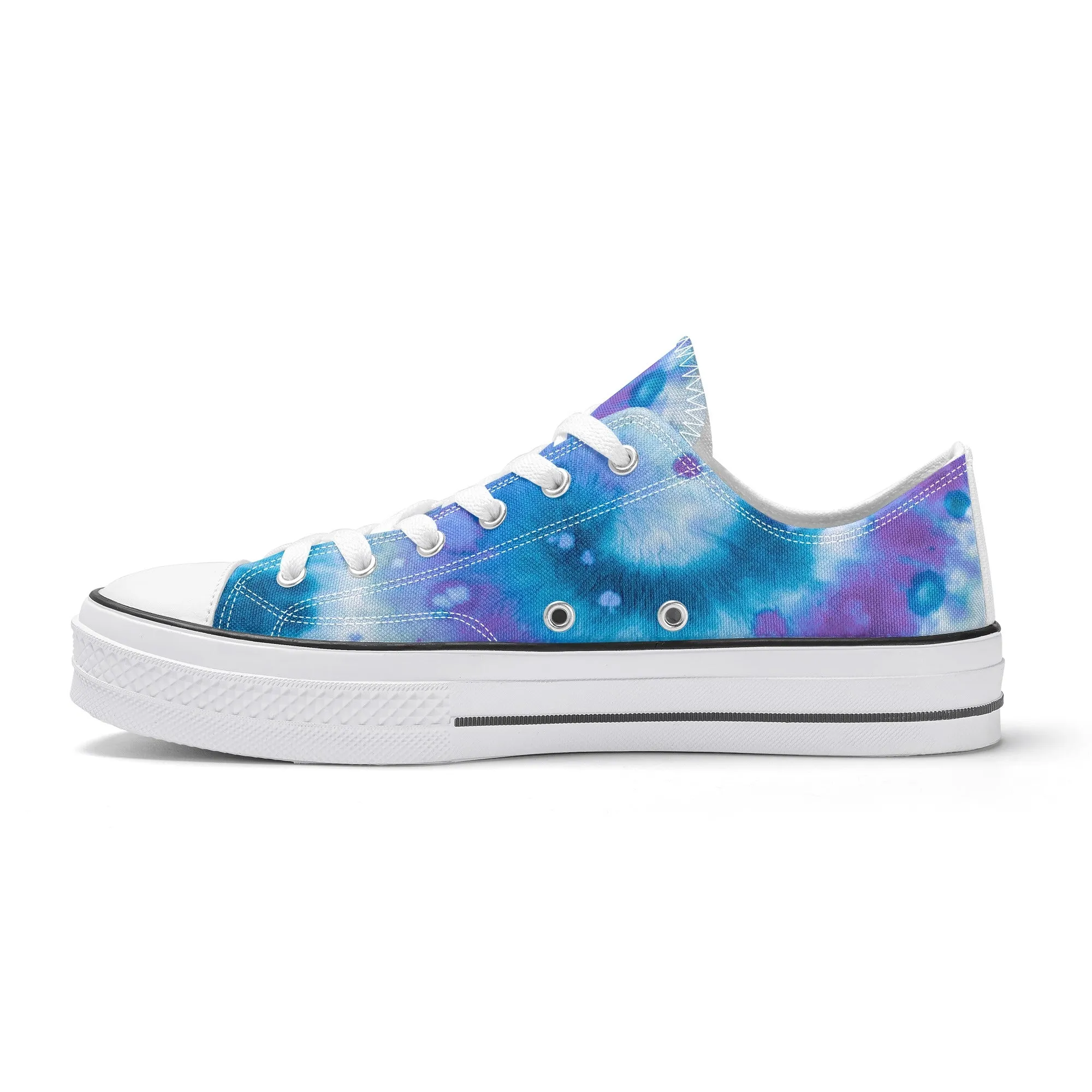 Blue Tie Dye Pattern - Mens Classic Low Top Canvas Shoes for Footwear Lovers