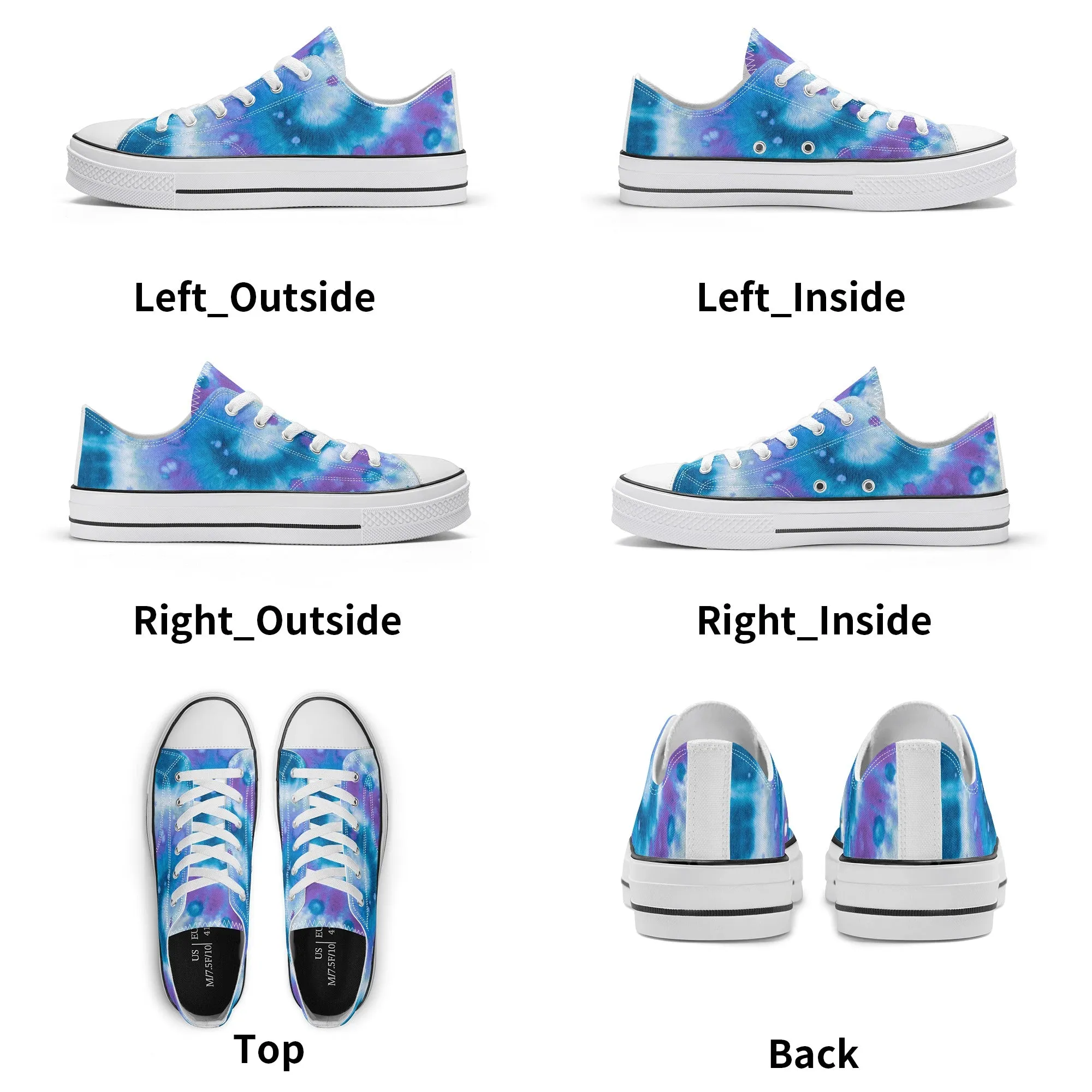 Blue Tie Dye Pattern - Mens Classic Low Top Canvas Shoes for Footwear Lovers